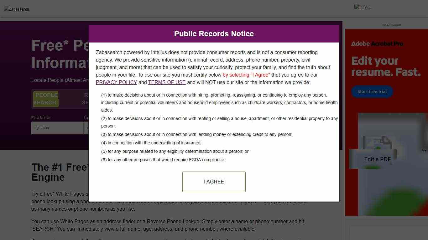White Pages | ZabaSearch